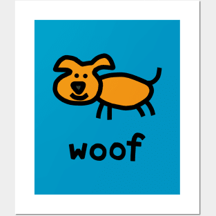 Dog says Woof for Kids Posters and Art